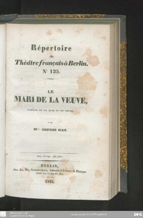 Le mari de la veuve : comédie en un acte et en prose
