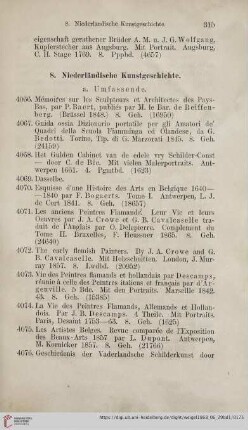 8. Niederländische Kunstgeschichte (Nr. 4066 - 4200)