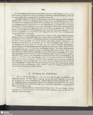 V. Ordnung der Jubelfeier