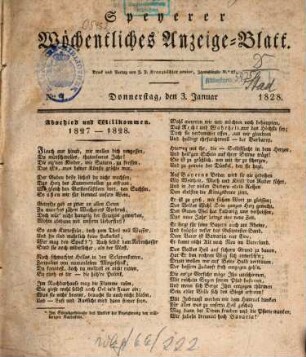Speyerer wöchentliches Anzeige-Blatt. 1828