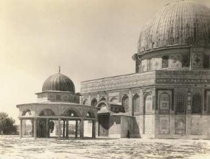 Jerusalem. Tempelberg mit Kettendom und Felsendom (Omarmoschee)