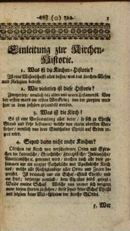Historischer Anfang, Oder: Kurtze und leichte Weise, die Catholische Jugend in der Historie zu unterrichten : Für die Schulen der Gesellschaft Jesu in der Ober-Teutschen Provintz, 6. Kurtzer Begriff der Kirchen-Historie