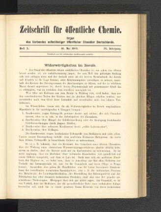 Widerwärtigkeiten im Berufe.