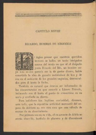 Capítulo XXVIII - Ricardo, hombre de negocios