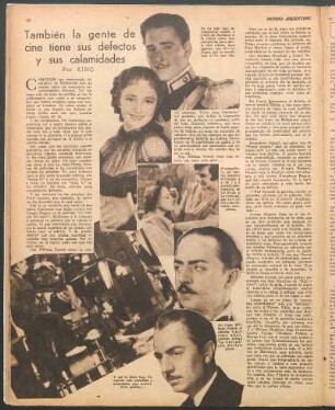También la gente de cine tiene sus defectos y sus calamidades