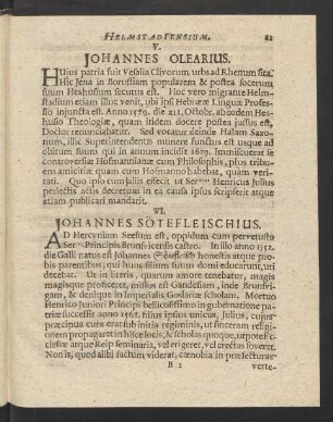 V. Johannes Olearius.