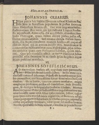 V. Johannes Olearius.