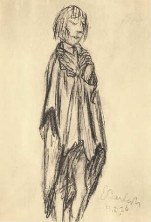 Der Ergebene : Der Ergebene. Kohlezeichnung; 378 x 268 mm (1926; E. barlach). Aachen, Sammlung Fritz Niescher