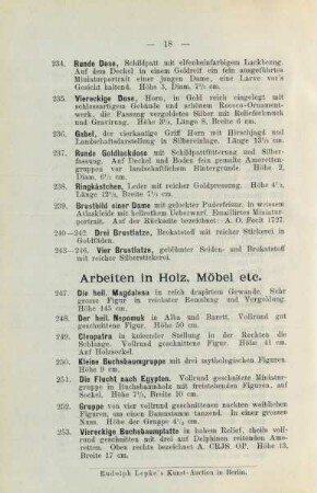Arbeiten in Holz, Möbel etc.