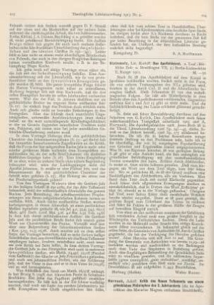 104 [Rezension] Steinmetz, Rudolf, Das Aposteldekret