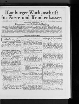 Hilfskasse des Ärztlichen Vereins.