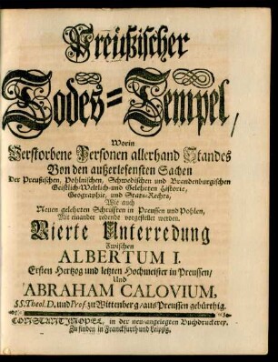 Preüßischer Todes-Tempel. Vierte Unterredung