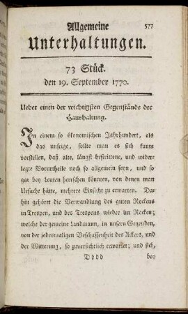 73 Stück. den 19. September 1770.