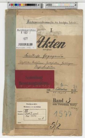 Feindliche Propaganda.- Flugblätter, Broschüren, Zeitschriften, Zeitungen, Nachrichtenstellen: Bd. 3
