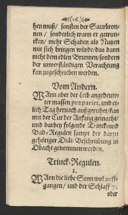 Trinck Regulen.