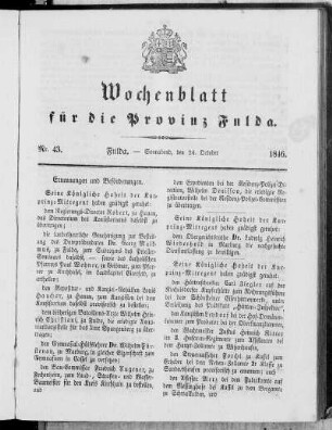 Nr. 43, Ausgabe vom 24. Oktober 1846