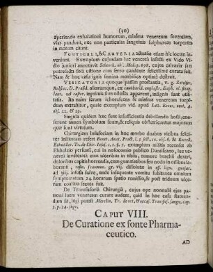 Caput VIII. De Curatione ex fonte Pharmaceutico.