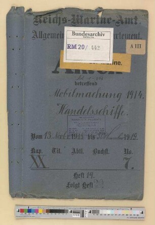 Mobilmachung 1914.- Handelsschiffe