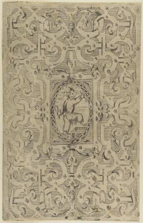 Füllung mit Schweifwerkgroteske, Blatt 3 aus der Folge: "Schweyf Buoch. Coloniae : sumptibus ac formulis Iani Bussmacheri, anno salutis 1599"