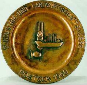 Kupferteller zur 5. Industrie- und Landwirtschaftsmesse Rostock