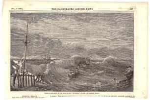 Perilous situation of the boat of the "Meander" at the bar, Norfolk Island