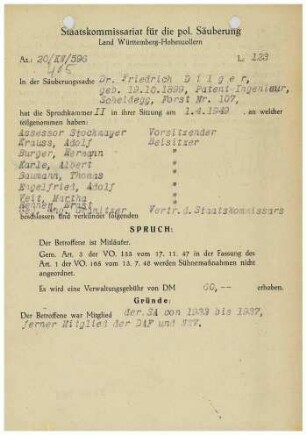Dilger, Friedrich, Dr.