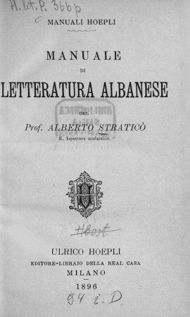 Manuale di letteratura albanese