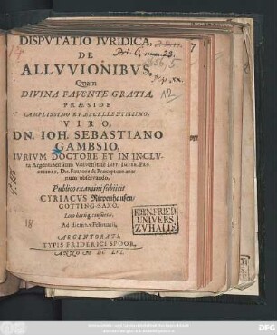 Disputatio Iuridica, De Alluvionibus