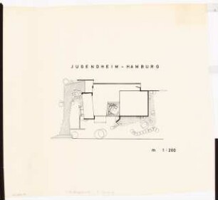 Wettbewerb Grüngestaltung Neu-Altona, Hamburg: Jugendheim Lageplan mit Gartenplan 1:200