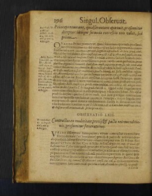 Observatio LXII. Contractus ex modicitate precij et pacto retrouensitionis, praesumitur foeneraticius.