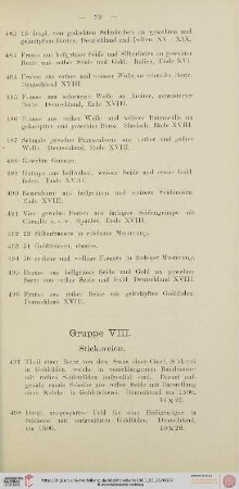 Gruppe VIII (Nr. 497-574)