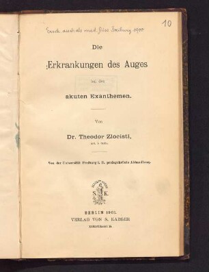 Die Erkrankungen des Auges bei den akuten Exanthemen