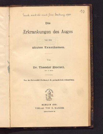 Die Erkrankungen des Auges bei den akuten Exanthemen