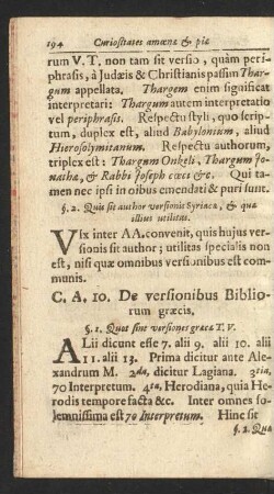 C. A. 10. De versionibus Bibliorum graecis