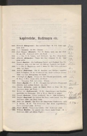 Kupferstiche, Radirungen etc.