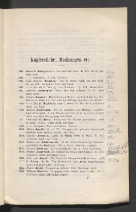 Kupferstiche, Radirungen etc.