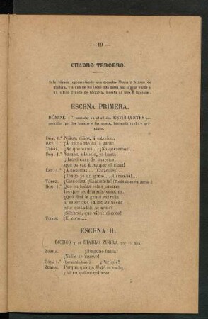 Cuadro tercero. - Primeras letras.
