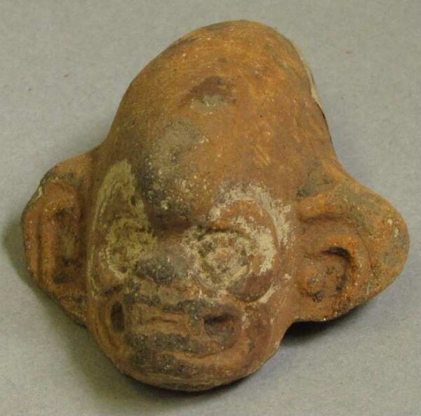 Animal head made of clay