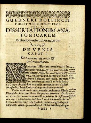 Liber V. De Venis