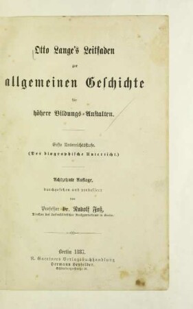 Unterrichtsstufe 1: (Der biographische Unterricht)