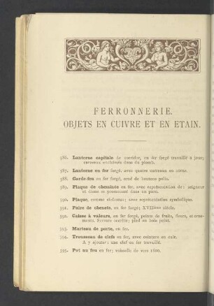 Ferronnerie. Objets en cuivre et en etain