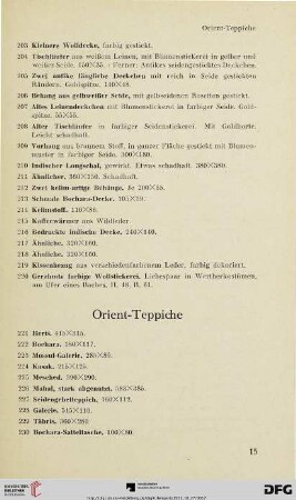 Orient-Teppiche (Nr. 221-281)