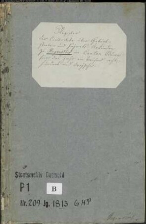 Zivilstandsregister der katholischen Gemeinde Hegensdorf, Kreis Büren (GAHT 1813) (Gemeinde: Katholische Gemeinde Hegensdorf)