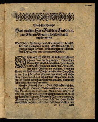 3-15, Warhaffter Bericht...