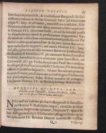 Henricus Qvintus Imp.