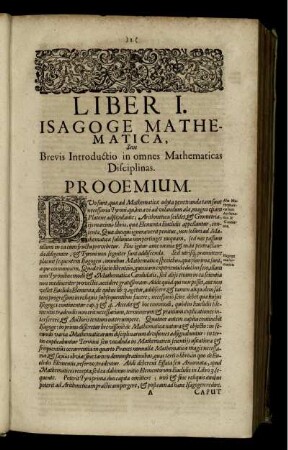 Liber I. Isagoge mathematica.