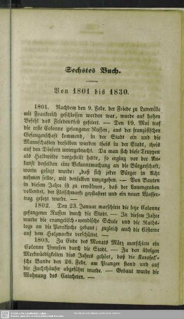 Sechstes Buch. Von 1801 bis 1830