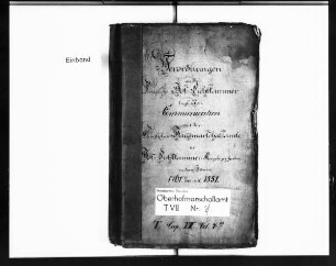 Verordnungen, Registraturen, Kommunikate wegen der Hofsilberkammer, Band a