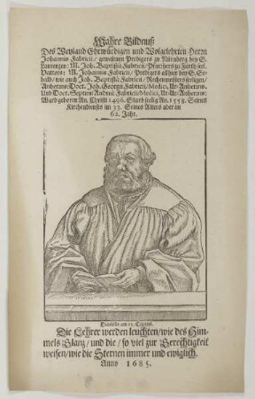 Bildnis des Johannes Fabricius