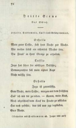 Dritte Scene. Das Schloß